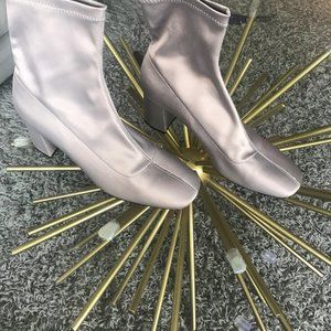 Grey Stretch Lycra Booties from ZARA